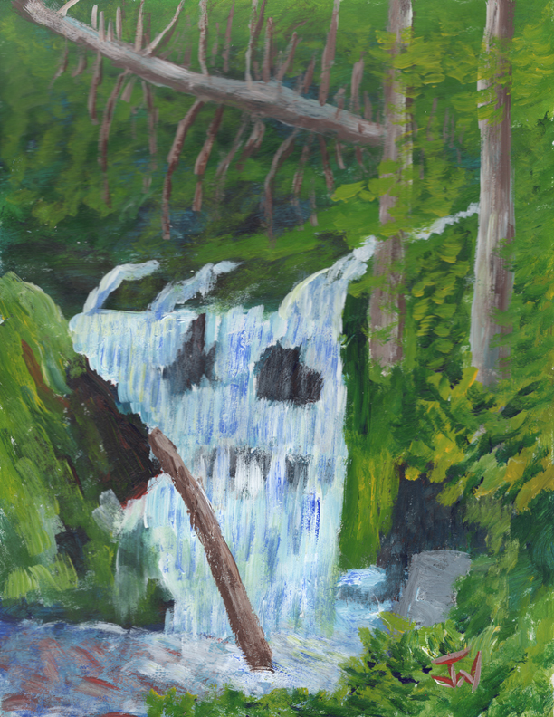 Acrylic on Cardstock 8.5 x 11in For Sale